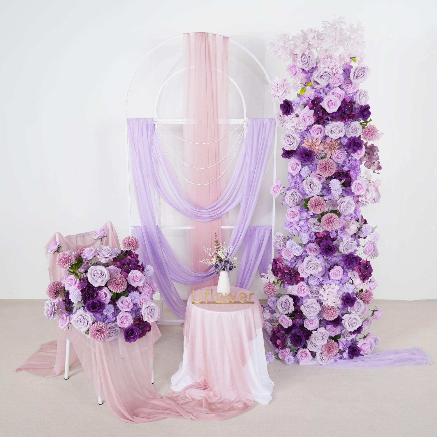 Artificial Purple Roses Luxury 5D Wedding Arch Decoration Main picture